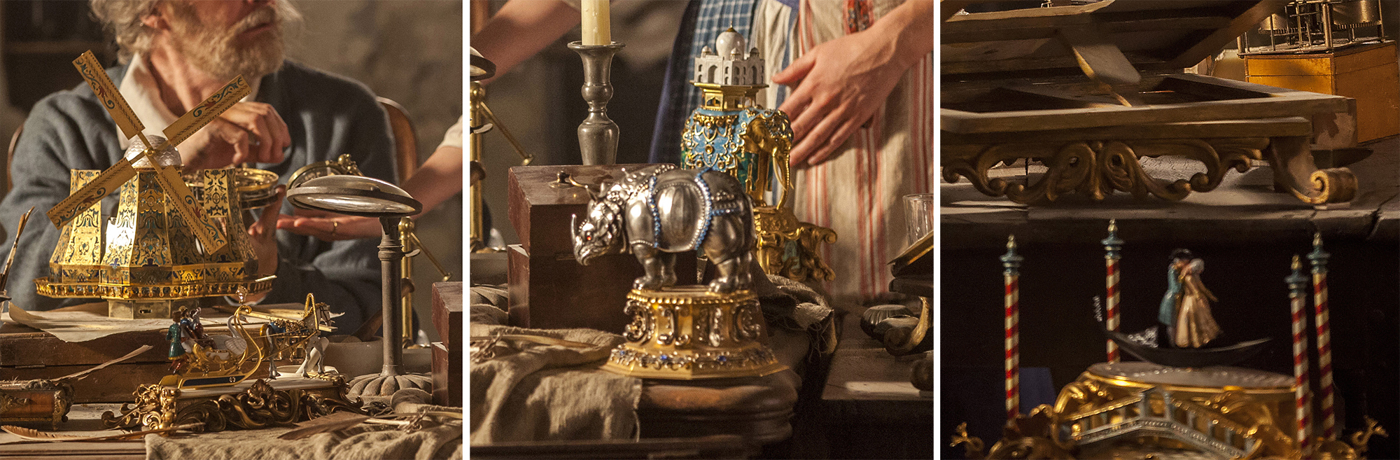 Promo image (copyright Disney) - Beauty & the Beast / Maurice and Belle with some of the props from the film